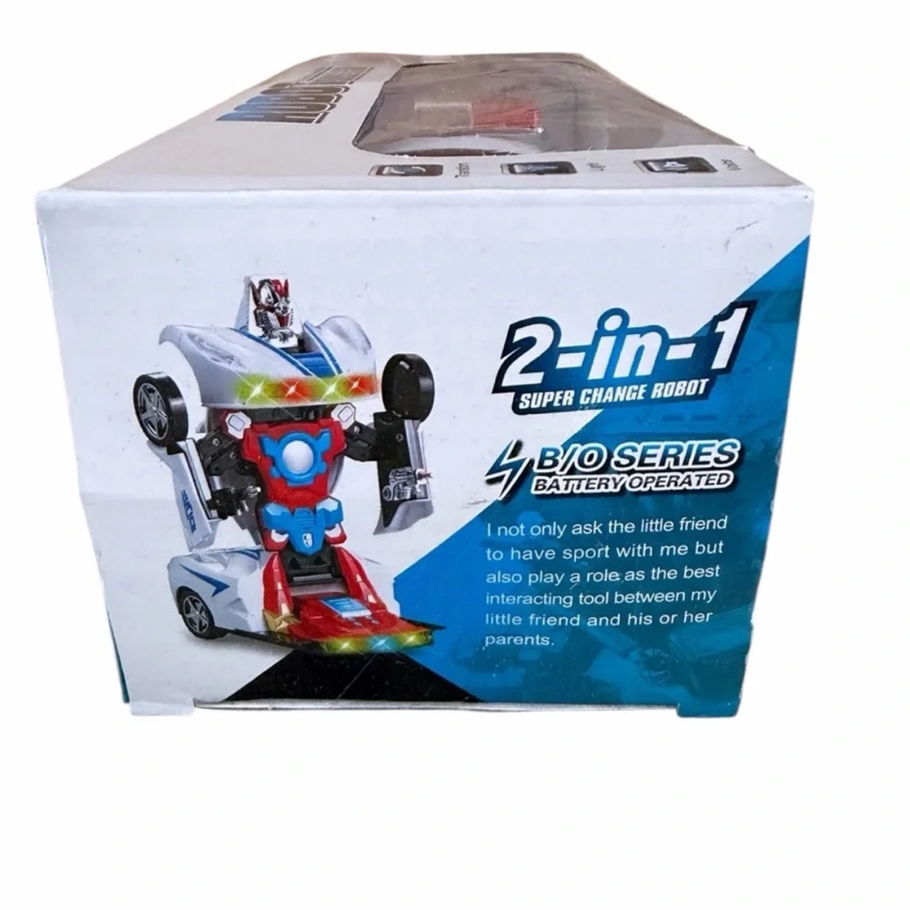 2-In-1 Robot Toy Police Car Transformer Robot With Lights And Sounds - NEW